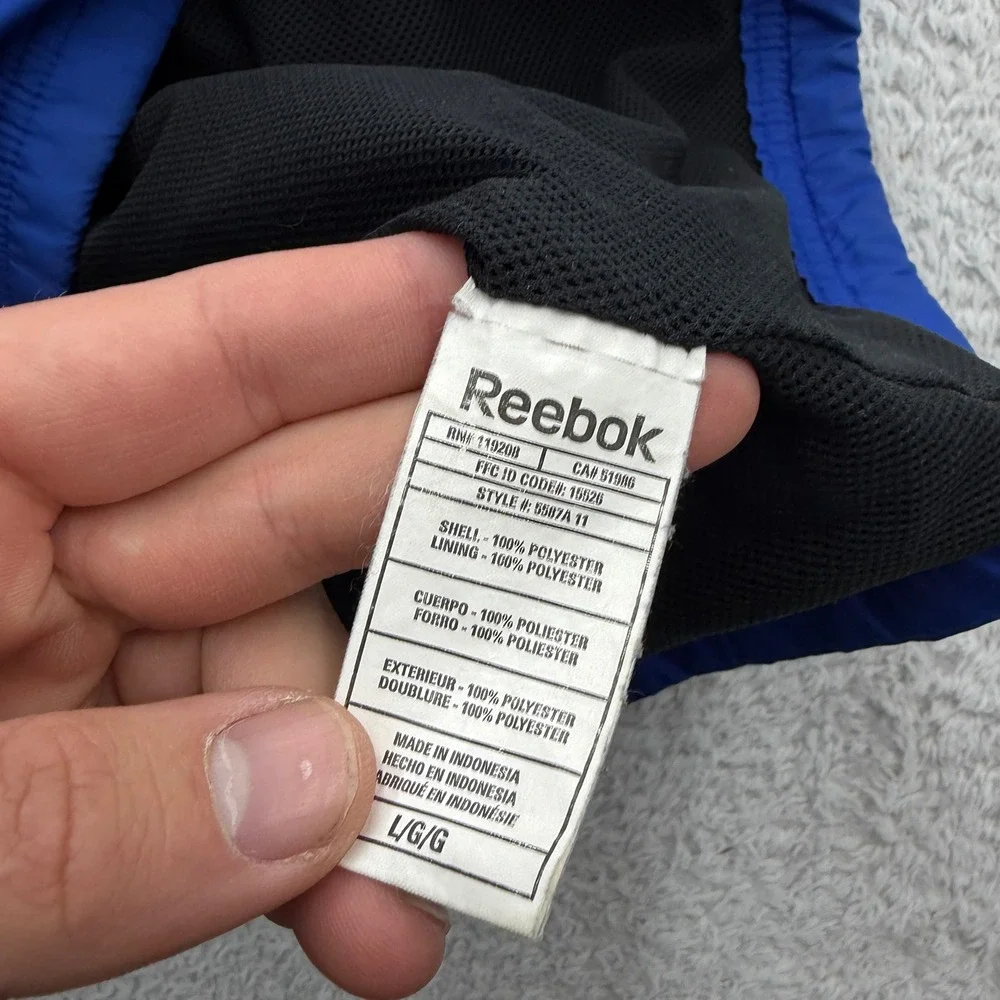 Reebok Buffalo Bills Mens Large Blue‎ PlayDry Quarter Zip Windbreaker Jacket NFL